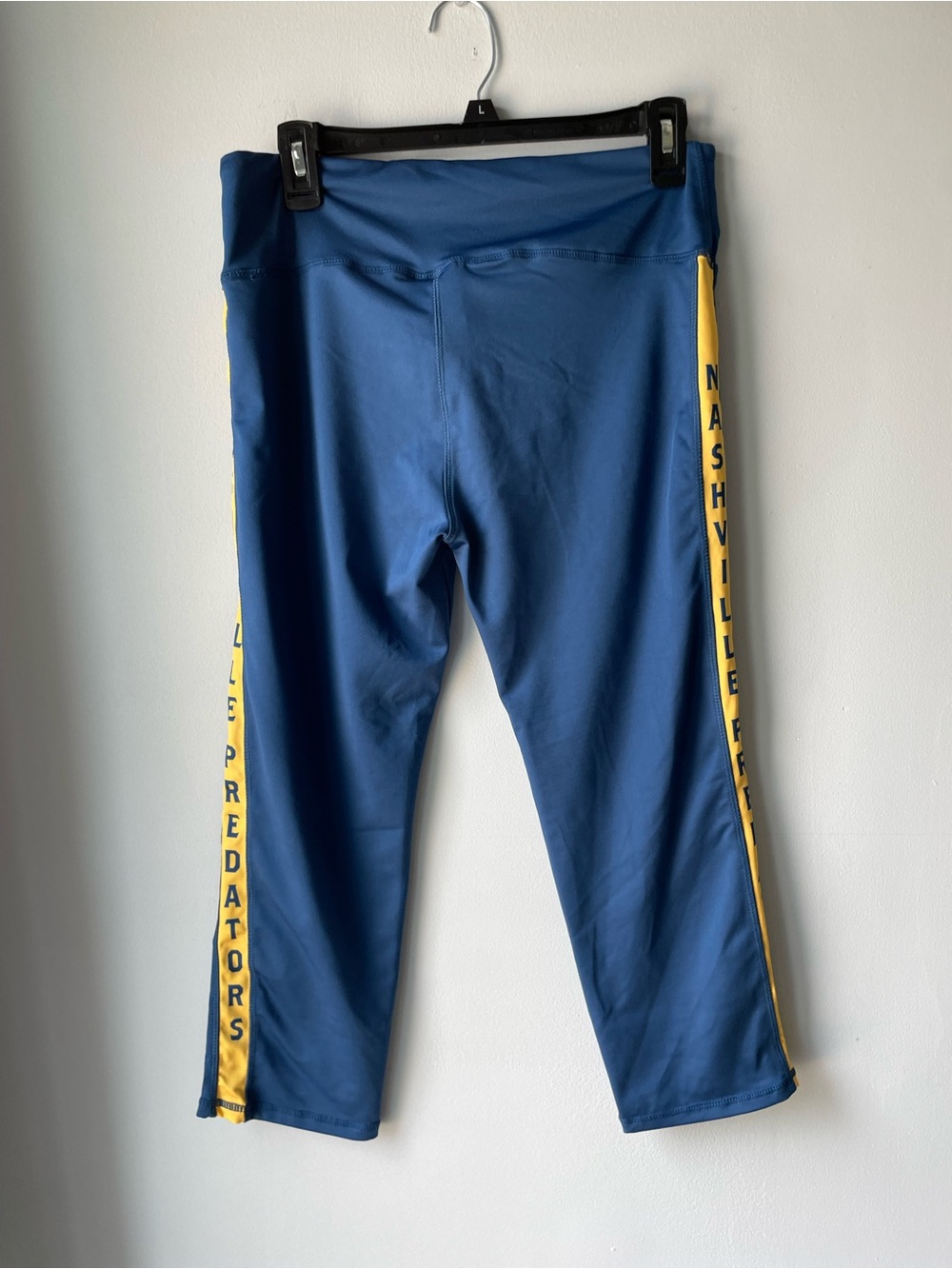 NHL Blue Leggings with Yellow Side Panels